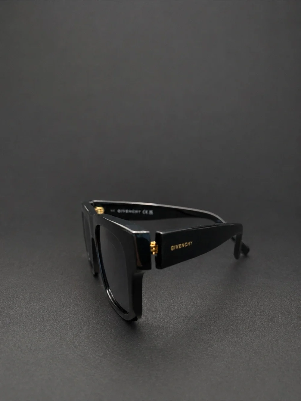 Givenchy Black Square Frame Sunglasses with Dark Lenses